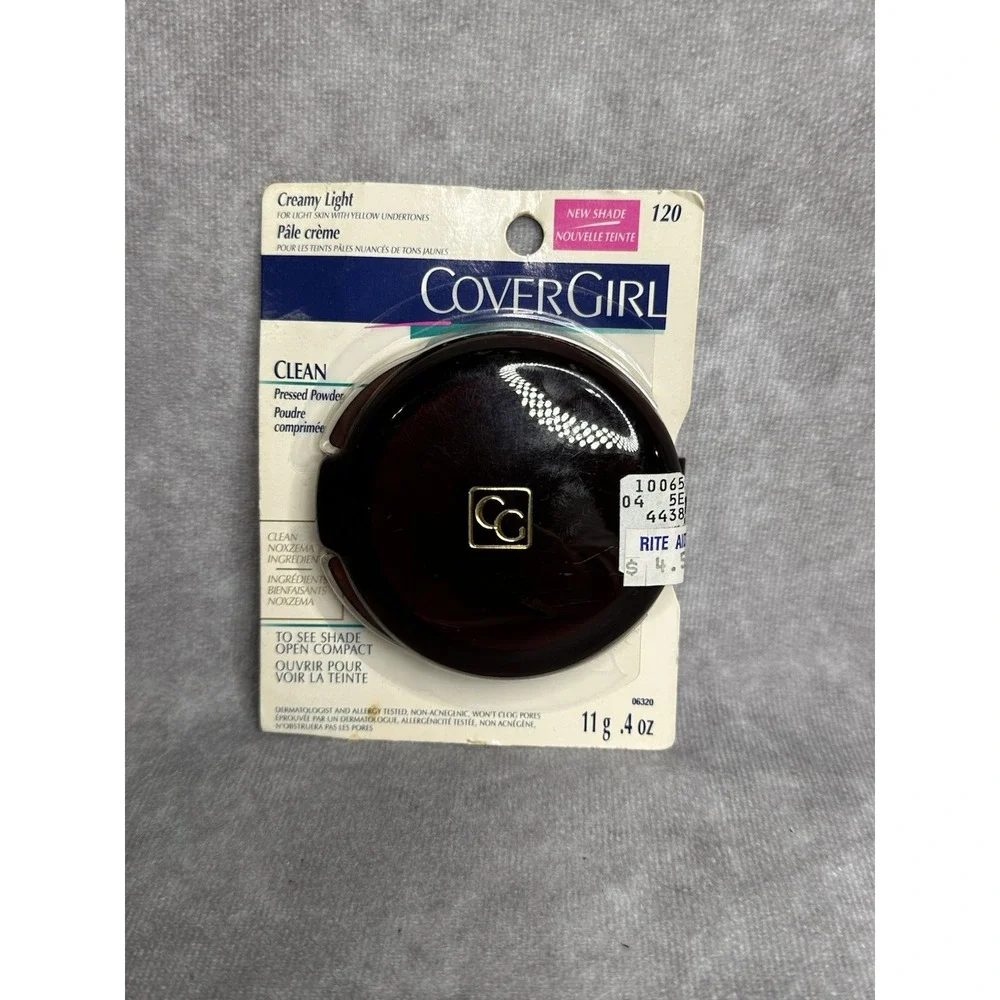 Vintage Cover Girl Clean Pressed‎ Powder Creamy Light #120 NIP New